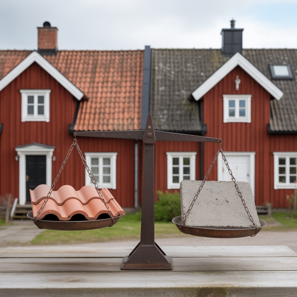 tegelpannor eller betongpannor jamforelse av pris och vikt