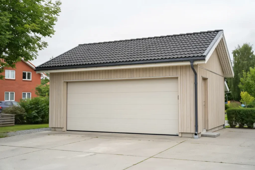 montering av nytt papptak p garage i ryd
