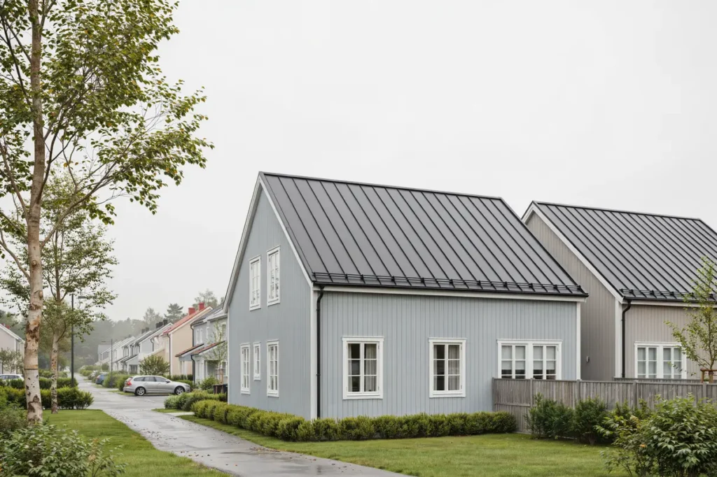 takbyte till bandt ckt dubbelfalsat pl ttak p parhus i johannelund link ping